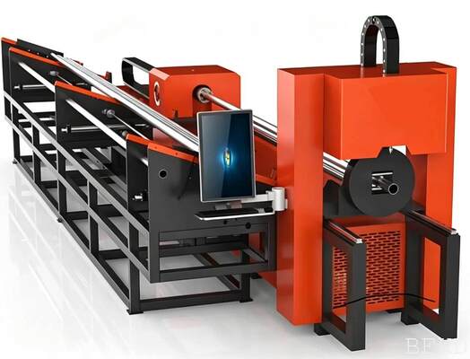 1200W Mini CNC Laser Pipe Cutting Machine with Raycus Laser Source and Dual Pneumatic Chuck for 90-170mm Pipes