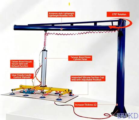 Industrial-Grade Electric Vacuum Lifter with 500kg Capacity for Precise Sheet Metal Loading on Laser Cutting Machines