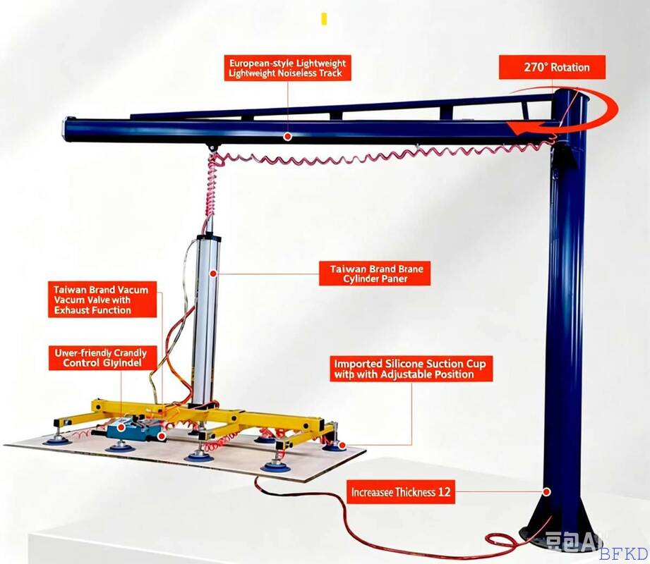 Industrial-Grade Electric Vacuum Lifter with 500kg Capacity for Precise Sheet Metal Loading on Laser Cutting Machines